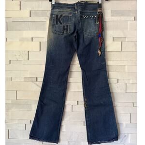 DIESEL VINTAGE Ltd Edition Low Waist Flare Leg Custom Embroidered Jeans 24 Boho